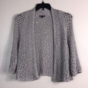 Eileen Fisher silver grey sparkle sequin cover M